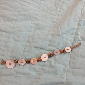 Hemp and vintage Button bracelet
